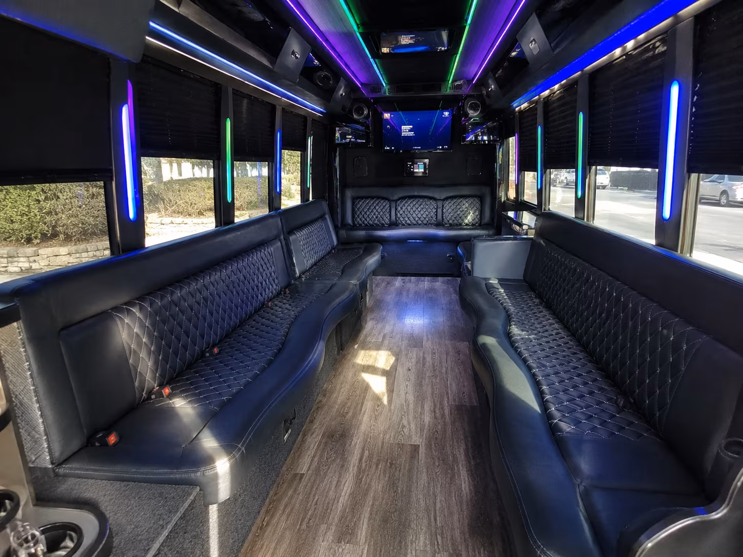 college station 15 passenger party bus interior