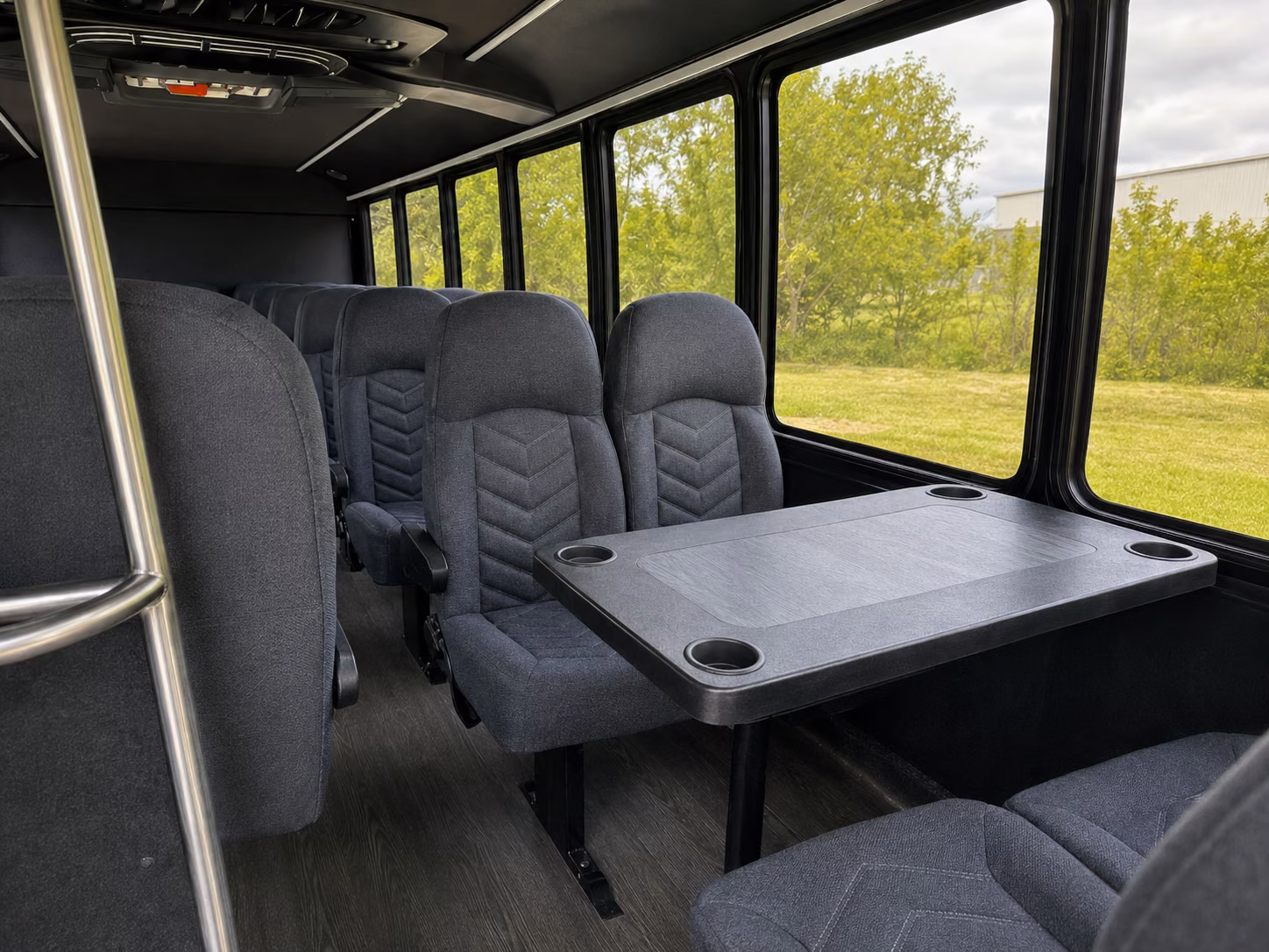 college station 18 passenger minibus inside