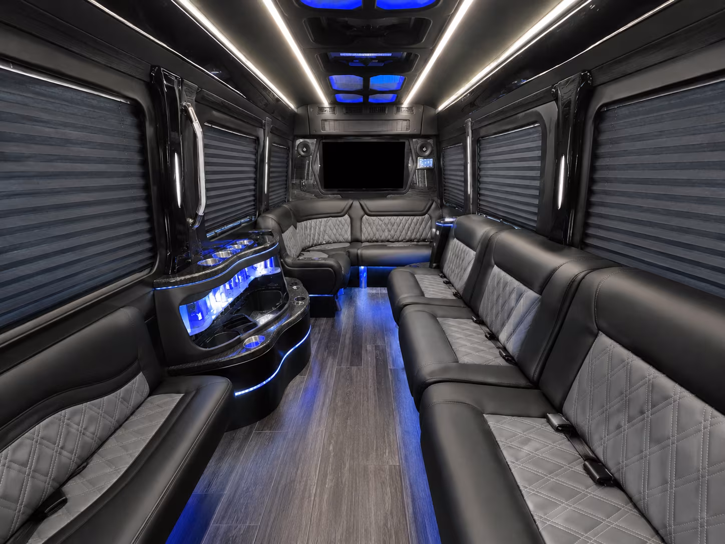 college station 20 passenger party bus interior