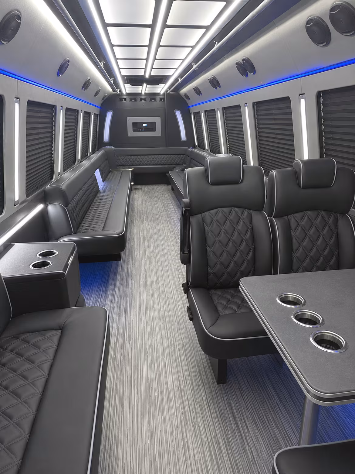 college station 25 passenger party bus inside