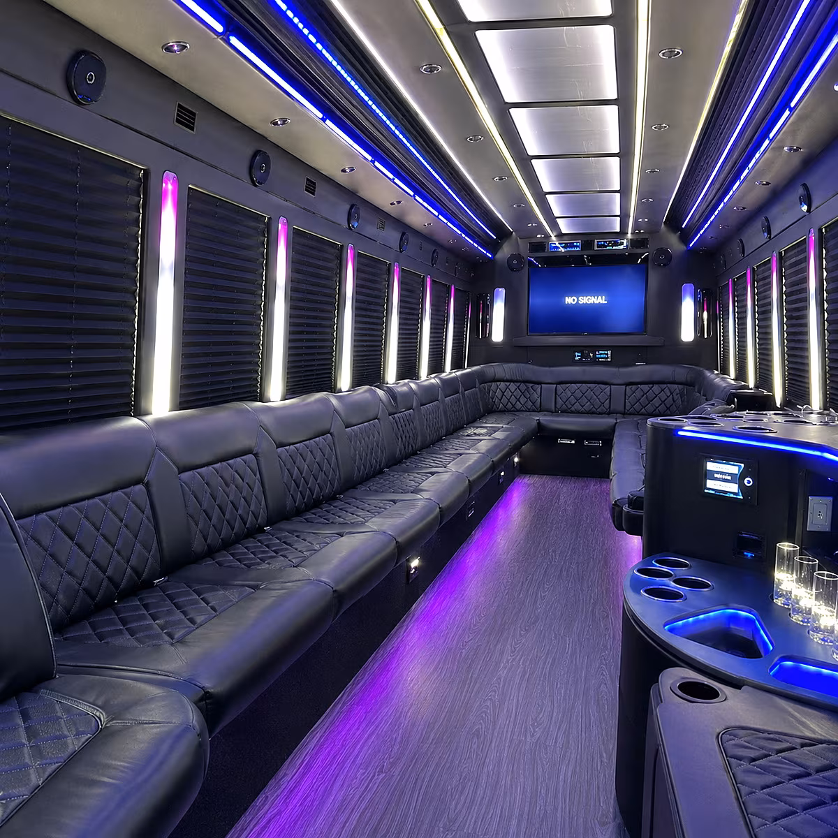 college station 30 passenger party bus inside