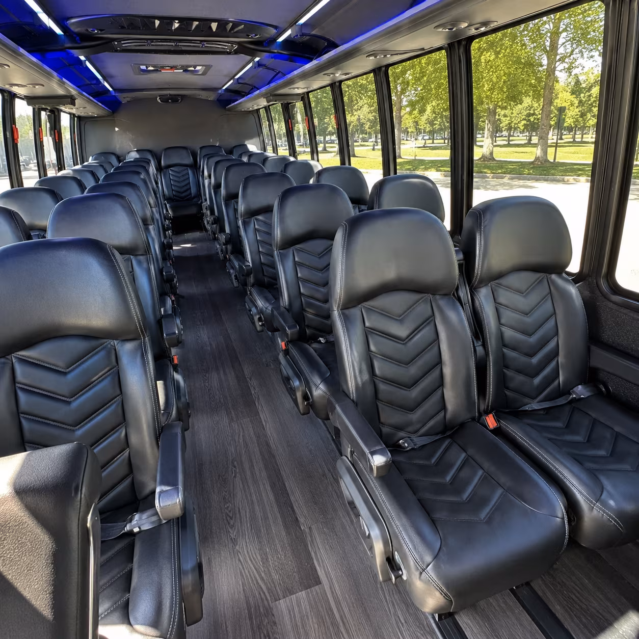 college station 35 passenger minibus inside