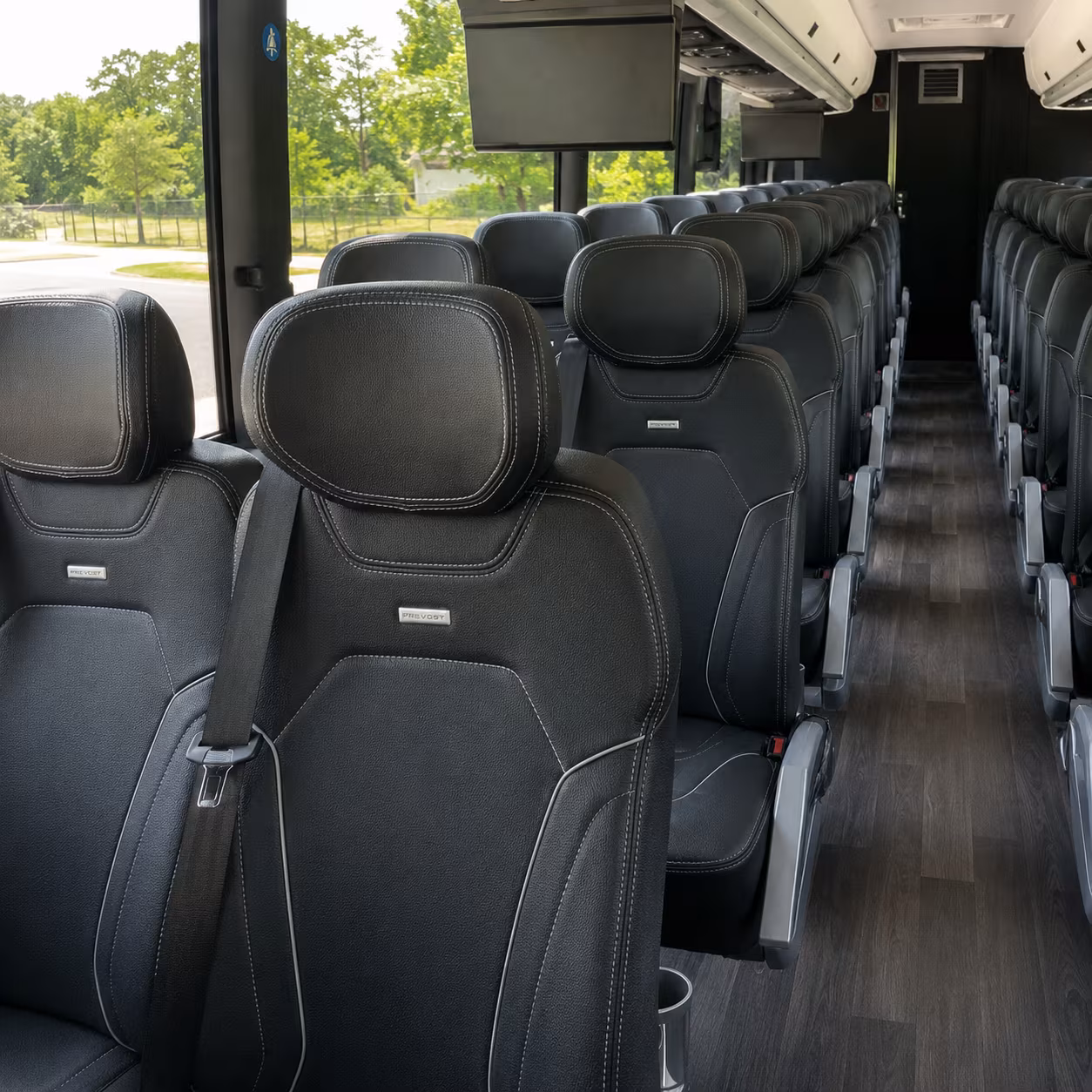 college station 56 passenger charter bus interior