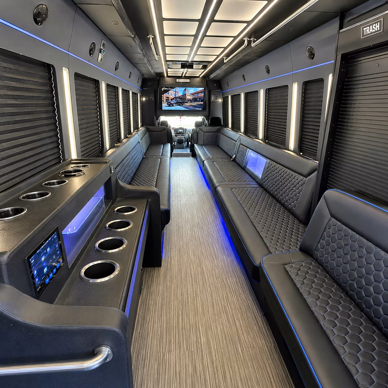 college station party bus rental interior