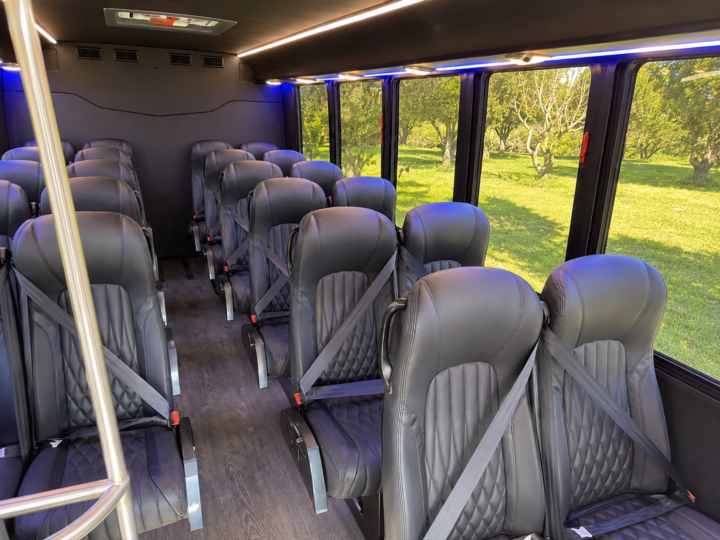 wedding guest shuttle buses between college station hotels and venues